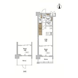 RJRプレシア蒲田 1LDKの間取図画像