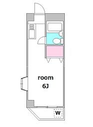 メゾン・ド・リビエール ワンルームの間取図画像