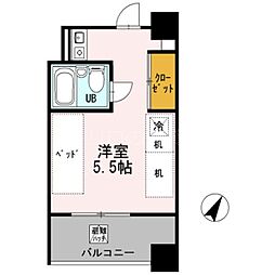 東京学生会館 ワンルームの間取図画像
