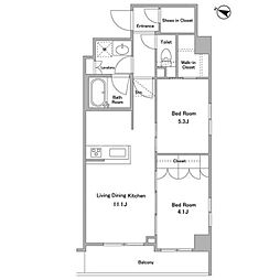 ケリア西馬込アジールコート 2LDKの間取図画像