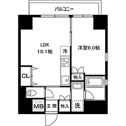 グランデュール7大田中央 1LDKの間取図画像