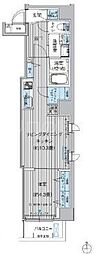 クリスタルパレス蒲西 1LDKの間取図画像