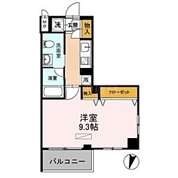 カスタリア武蔵小杉 1Kの間取図画像