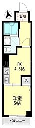 ニックハイム大森海岸 1DKの間取図画像