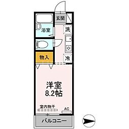 メゾンクアトロ ワンルームの間取図画像