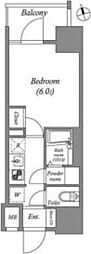 ディームス品川南大井 1Kの間取図画像