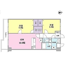 クレストコート 2LDKの間取図画像