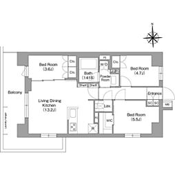COMFORIALIV大森西 3LDKの間取図画像