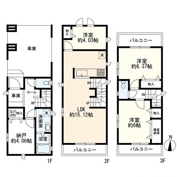 A号棟間取図 3LDK+S