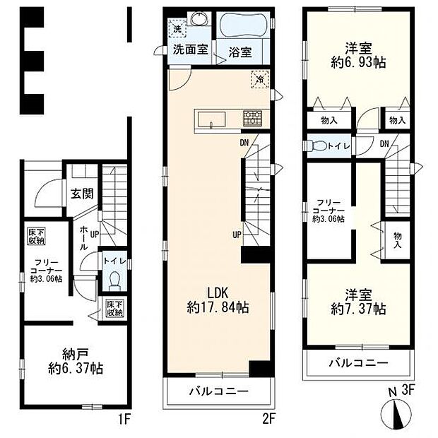 間取図 A号棟 2LDK+S