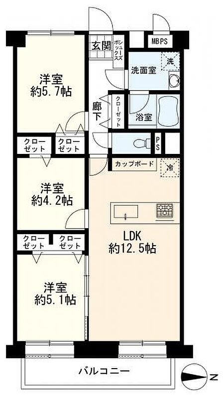 3LDK 間取り