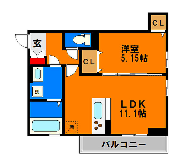 エスカレーズ 105｜千葉県千葉市中央区登戸3丁目(賃貸アパート1LDK・1階・41.18㎡)の写真 その3