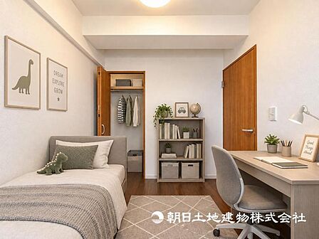 【洋室】子供部屋は自分で片づけやすい環境づくりで片付けやすく、お子さん自身の工夫が活きる収納※家具等はイメージです