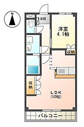 ピュアフォースせいら 1階1LDKの間取り