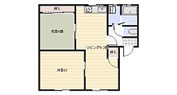 グリーンガーデンB 2LDKの間取図画像