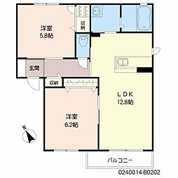 リバーサイドTB 2LDKの間取図画像