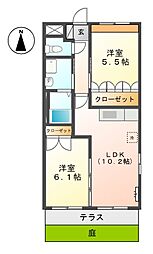 リヴィエール・伊万里 2LDKの間取図画像
