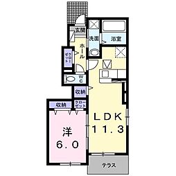 スタンドリバー2 1LDKの間取図画像