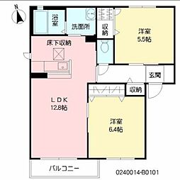 リバーサイドTB 2LDKの間取図画像