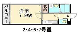 ライラック町田 1Kの間取図画像