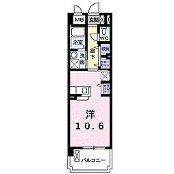 グランドステージ鏡 ワンルームの間取図画像