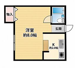 KMビル ワンルームの間取図画像