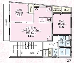エストリル 2LDKの間取図画像