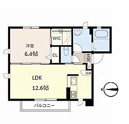 シャーメゾン希 1LDKの間取図画像
