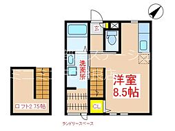 JR日豊本線 帖佐駅 徒歩17分の賃貸アパート 1階ワンルームの間取り