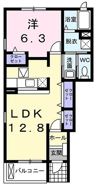 兵庫県三木市加佐(賃貸アパート1LDK・1階・46.49㎡)の写真 その2