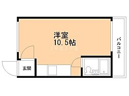 みどり荘 3階ワンルームの間取り