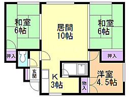 パークマンション1 3LDKの間取図画像