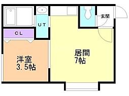 ファーストカレッヂ24 1DKの間取図画像