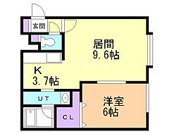 PREVAIL2 1LDKの間取図画像