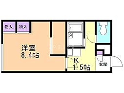 レオパレス金山 1Kの間取図画像