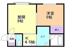 アムール8 1LDKの間取図画像