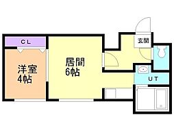 アストロハイツ 1DKの間取図画像