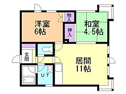 ファーストコート宮の沢 2LDKの間取図画像