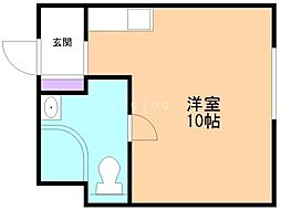 ル・フォートK-1 ワンルームの間取図画像