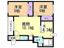 間取図画像 2LDK