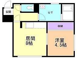 エルドラード西町C 1LDKの間取図画像