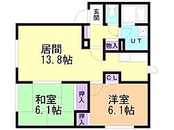 ハイツグレース 2LDKの間取図画像