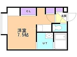 Aqua blue ワンルームの間取図画像