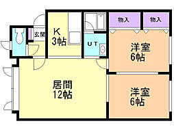スターライト 2LDKの間取図画像