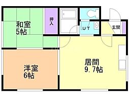 パレロワイヤル 2LDKの間取図画像