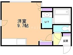グランディール手稲 ワンルームの間取図画像