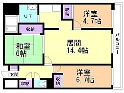メビウス宮の沢 3LDKの間取図画像
