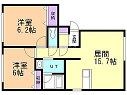 サンステージ 2LDKの間取図画像