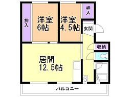 ビレッジハウス宮の沢4号棟 2LDKの間取図画像