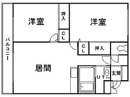 星パーク正冨 2LDKの間取図画像